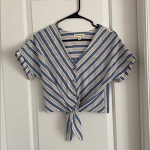 Tie Front Button Up Top